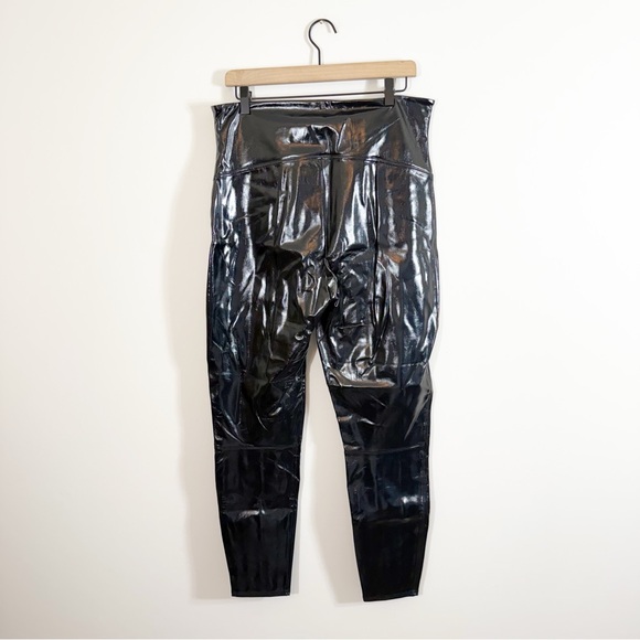 Spanx Faux Leather Patent Leggings Black High Rise 1X - Picture 5 of 7